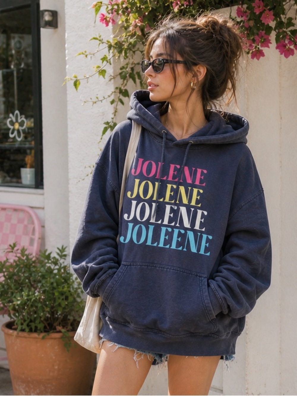 Dolly Parton Jolene Graphic Hoodie - Navy Large